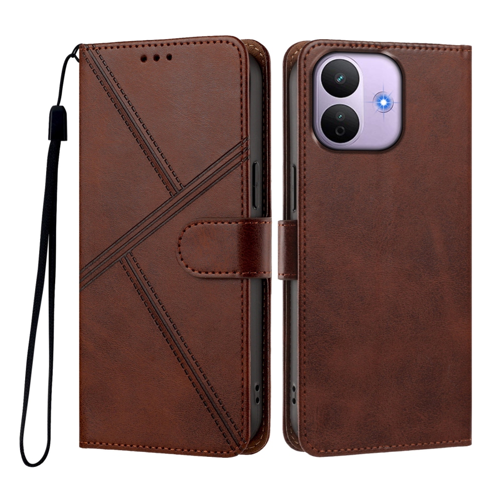 T-Shape könyvformájú tok a Xiaomi Redmi Note 17 Pro 5G mobiltelefonhoz – barna