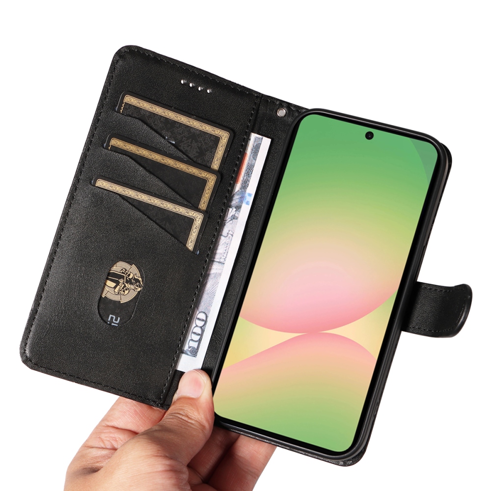 Póló alakú könyvtáska Samsung Galaxy A57 5G készülékhez - fekete