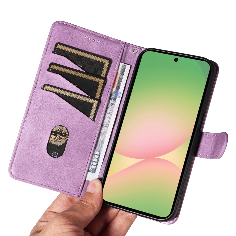 Póló alakú könyvtáska Samsung Galaxy A57 5G - világos lila