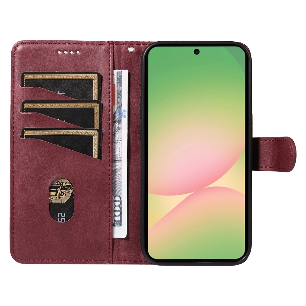 Póló alakú könyvtáska Samsung Galaxy A57 5G - bordó színű