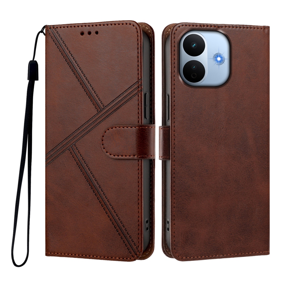 T-Shape könyvformájú tok a Xiaomi Redmi Note 17 Pro Max 5G-hez – barna