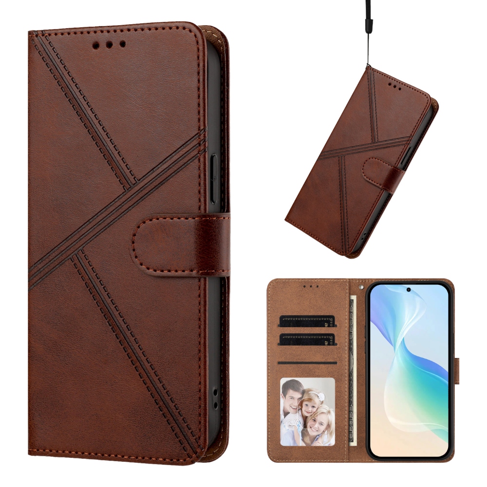 T-Shape könyvformájú tok a Xiaomi Redmi Note 17 Pro Max 5G-hez – barna