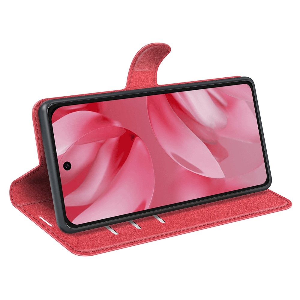 Litchi könyv tok a Google Pixel 10 számára - piros