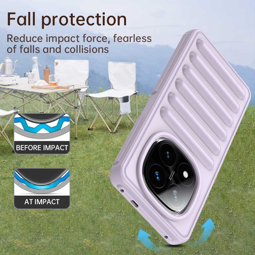 Csíkos tartós borító Xiaomi Redmi Note 14 Pro+ 5G - lila