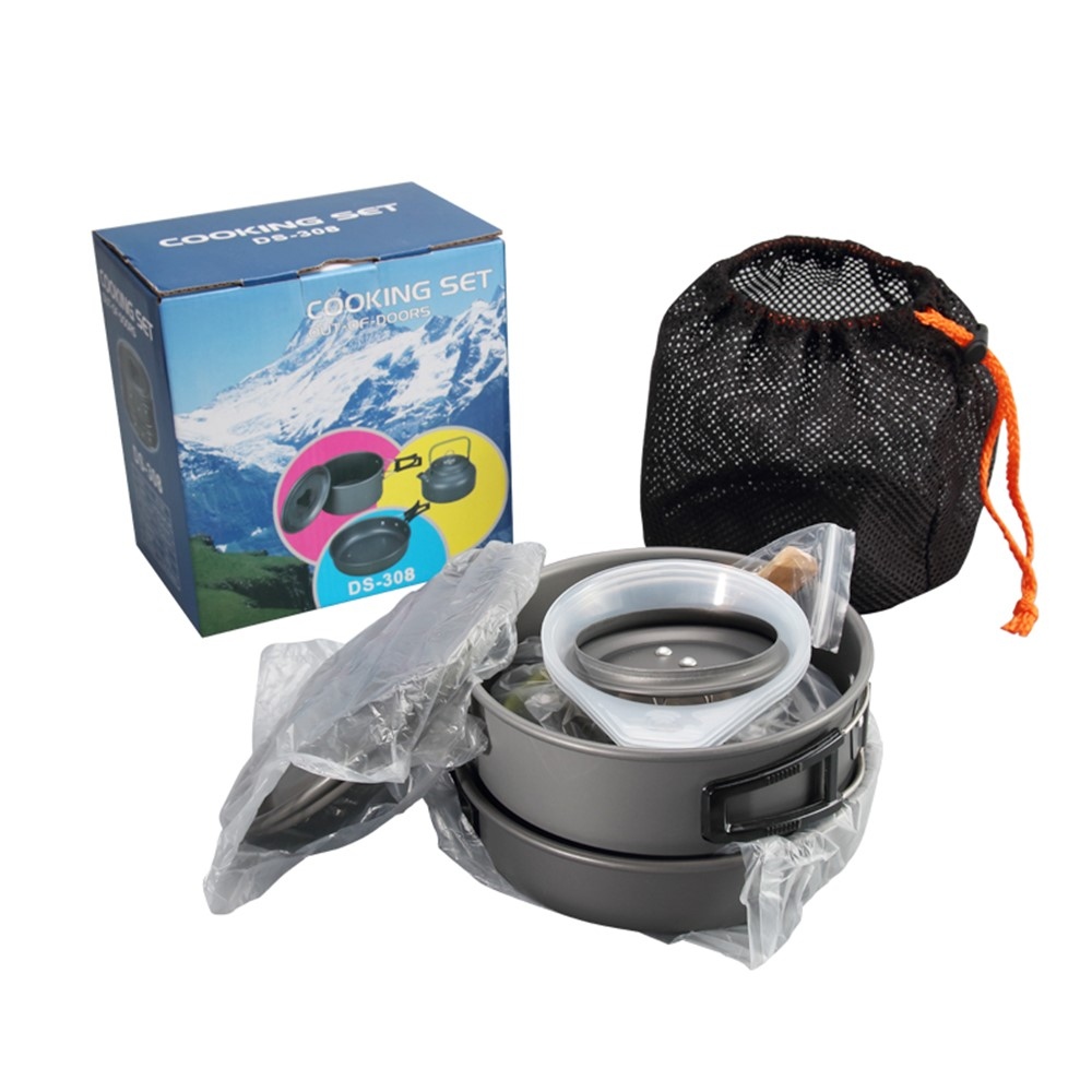 Halin DS-308 kemping edénykészlet vízforralóval 2-3 fő részére