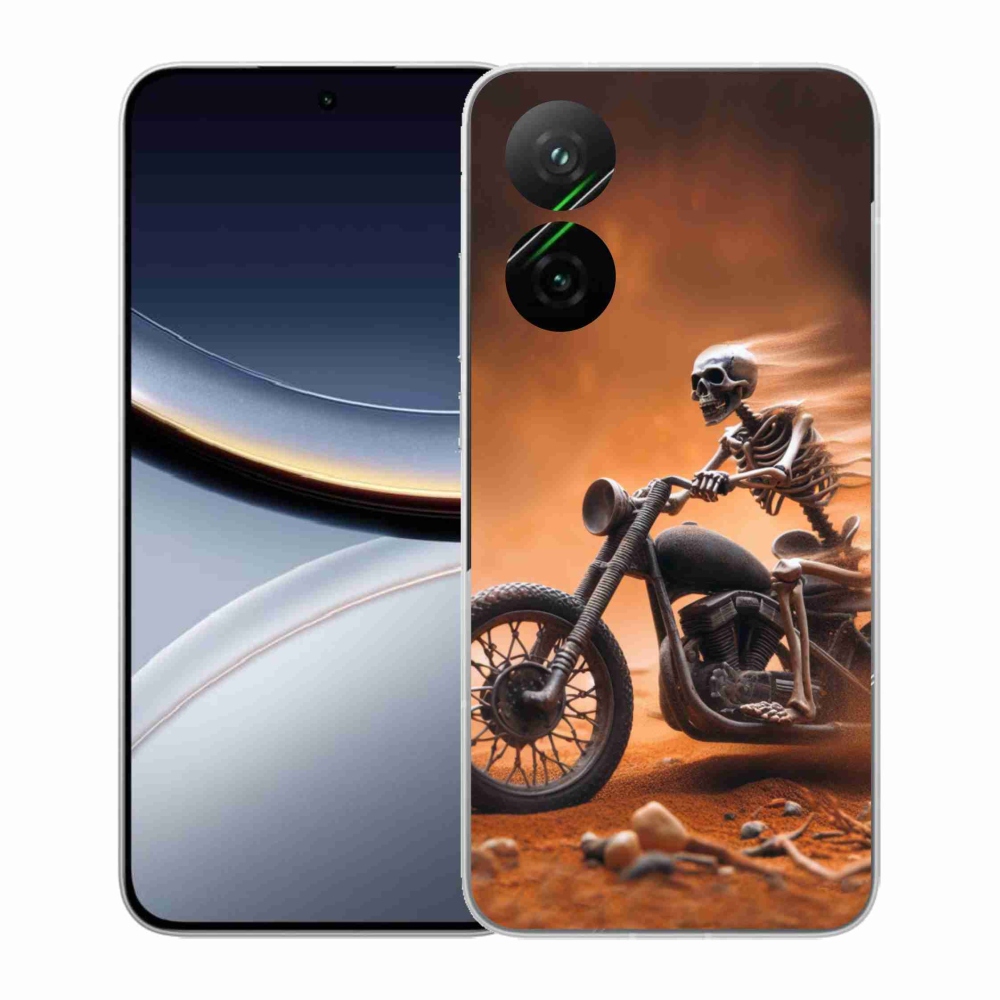 Gél borítás mmCase a Xiaomi Poco F7 5G számára - csontváz a motorkerékpáron