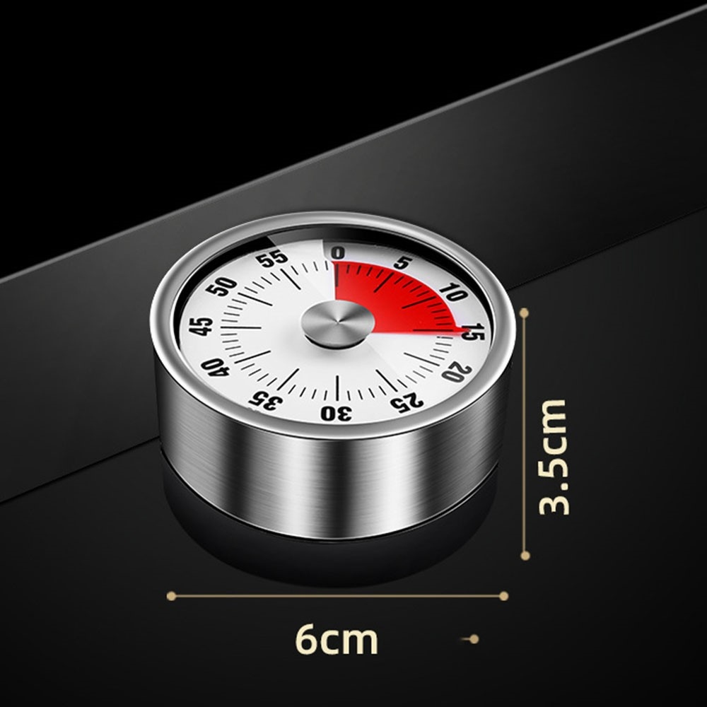 Mechanikus konyhai időzítő rozsdamentes acélból - fehér