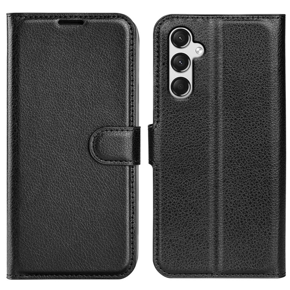 Litchi könyv tok Samsung Galaxy A25 5G - fekete