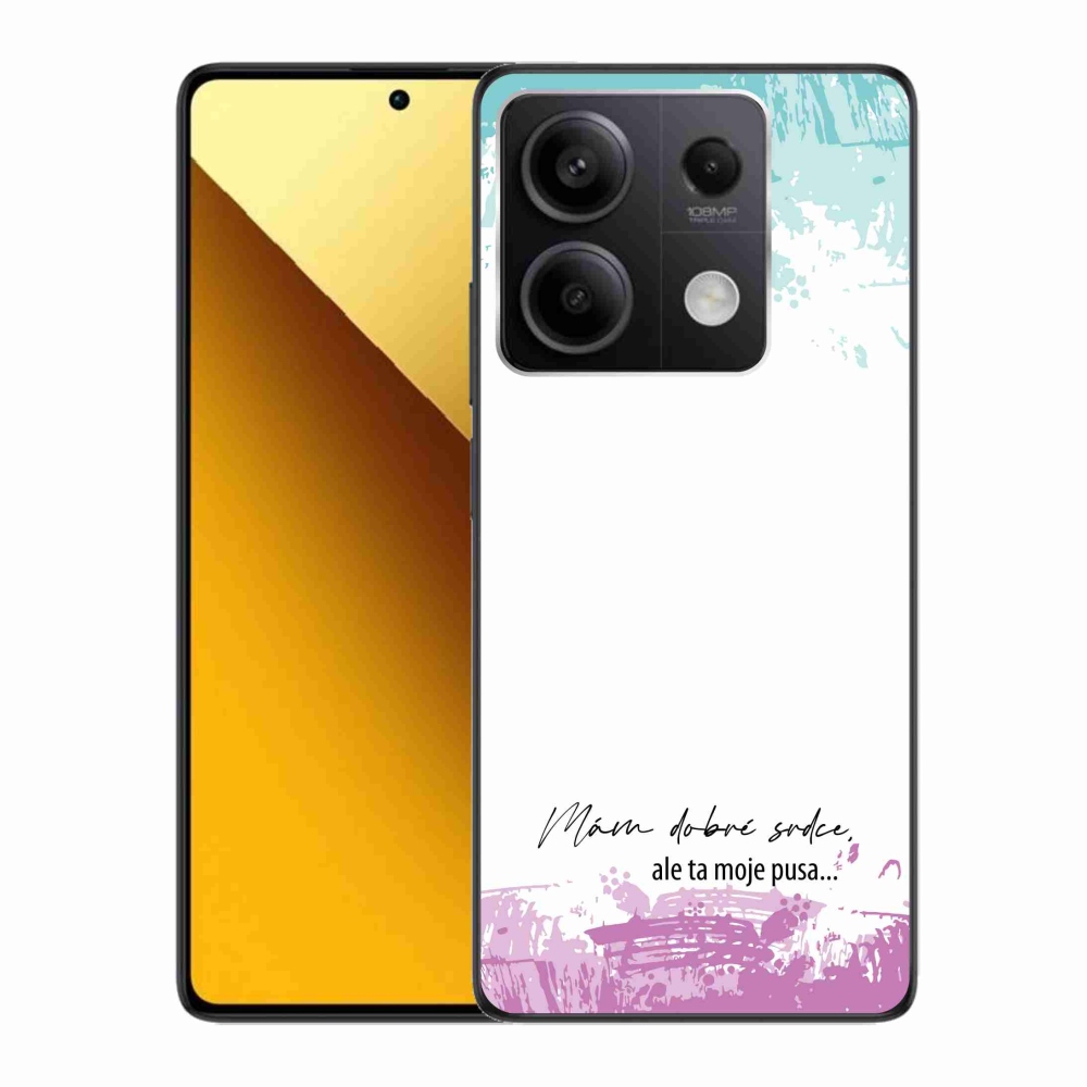 Gél borító mmCase a Xiaomi Redmi Note 13 5G-hez - vicces szöveg 3 fehér háttérrel