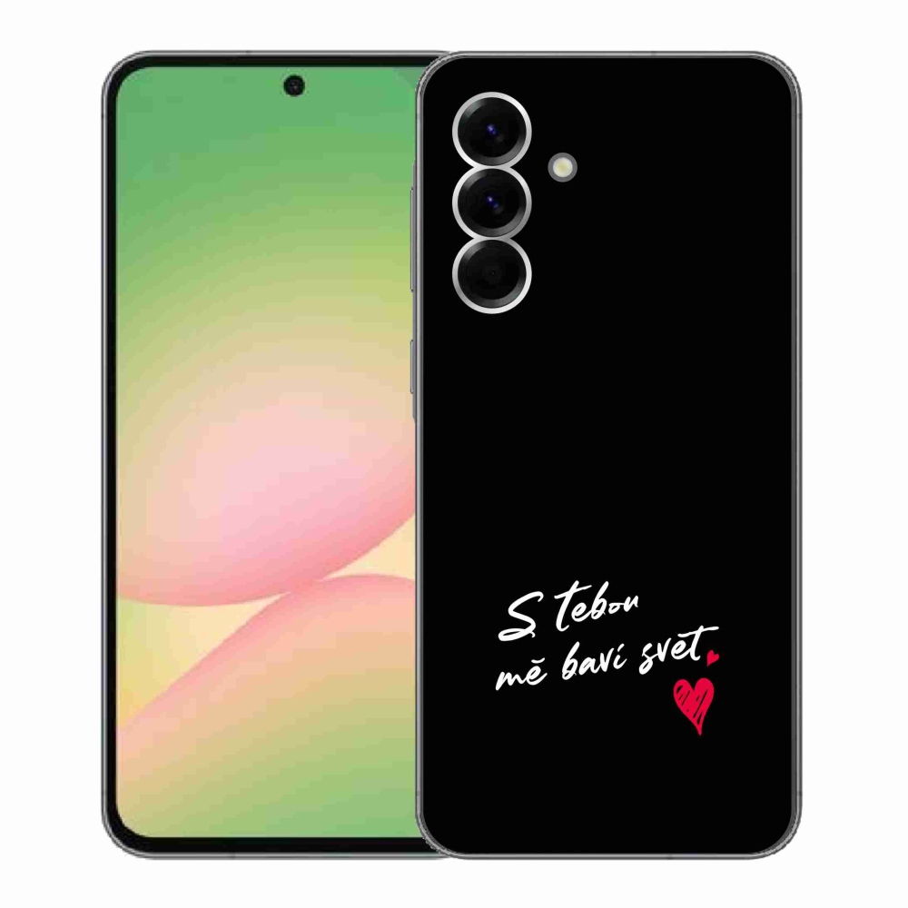 Gél borítás mmCase Samsung Galaxy A56 5G - text in love 1 fekete háttér