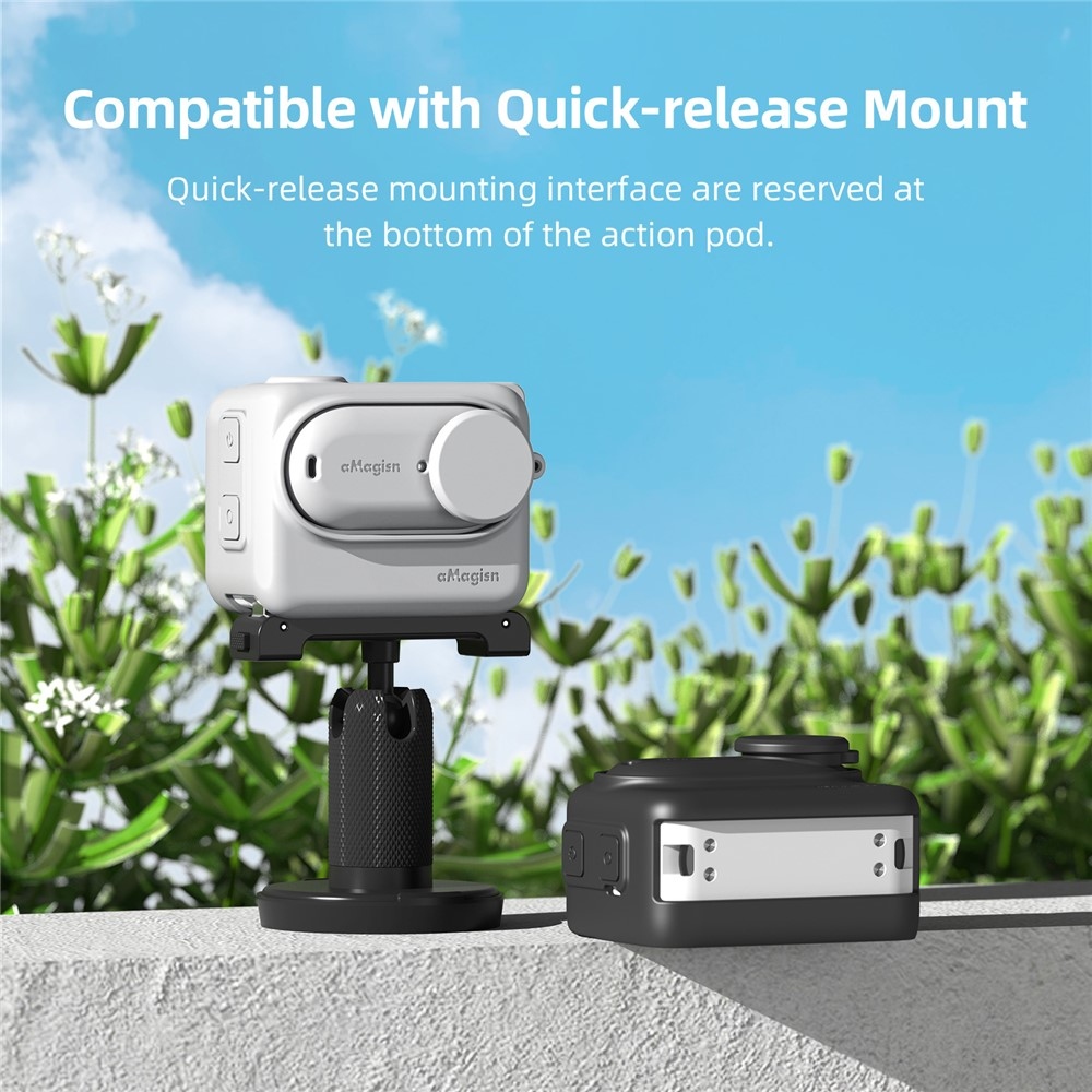 AMAGISN Szilikon Védőtok Pánttal Insta360 GO 3S-hez - Fekete