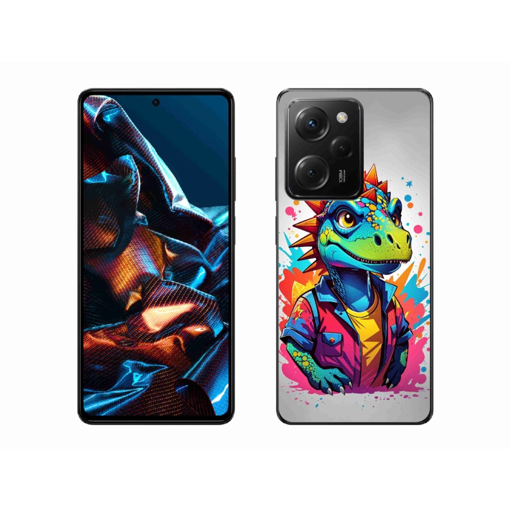 Gél borítás mmCase a Xiaomi Poco X5 Pro 5G számára - színes dinoszaurusz