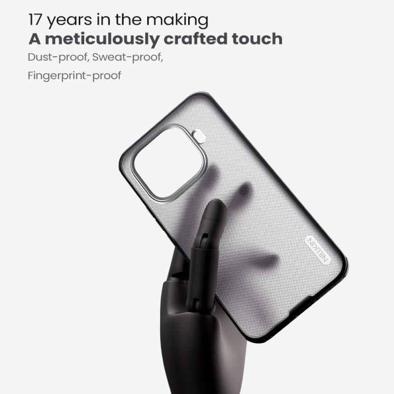 Nillkin Super Frosted PRO hátlap a Xiaomi 15T Pro számára Átlátszó fekete