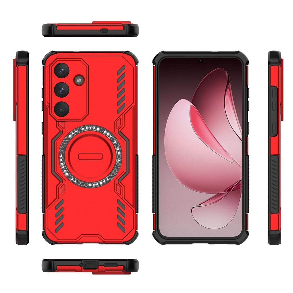 Üreges, tartós védőburkolat MagSafe-rel Samsung Galaxy S25 FE készülékre - piros színű