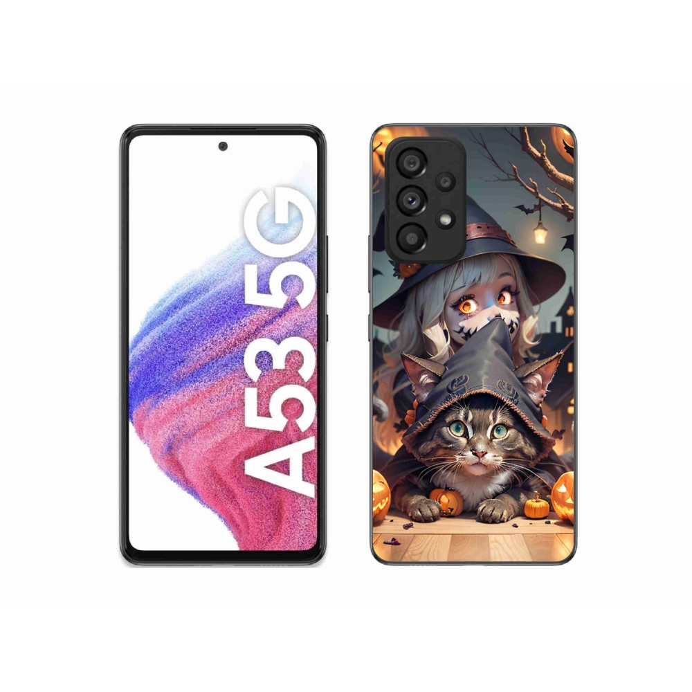 Zselés borítás mmCase Samsung Galaxy A53 5G - boszorkány macskával