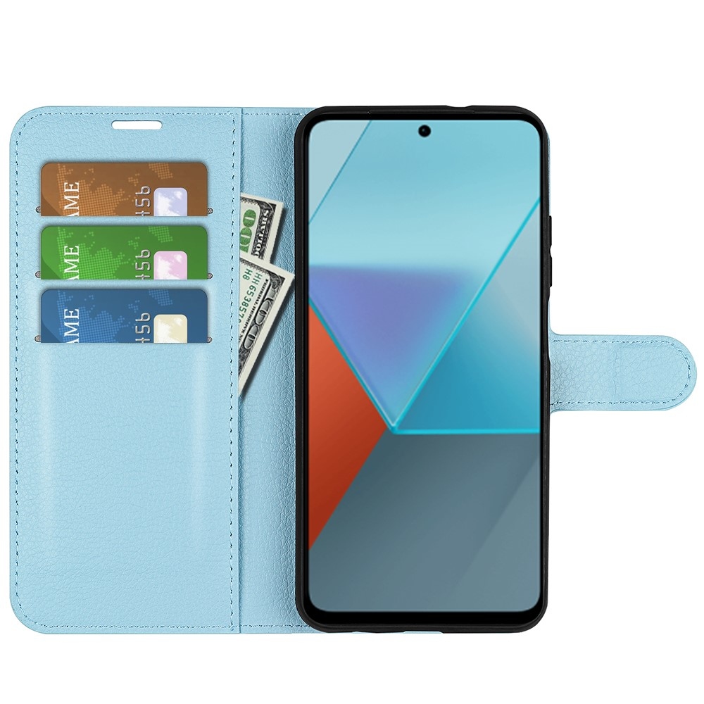 Litchi könyv tok Xiaomi Redmi Note 13 Pro 5G/Poco X6 5G - kék
