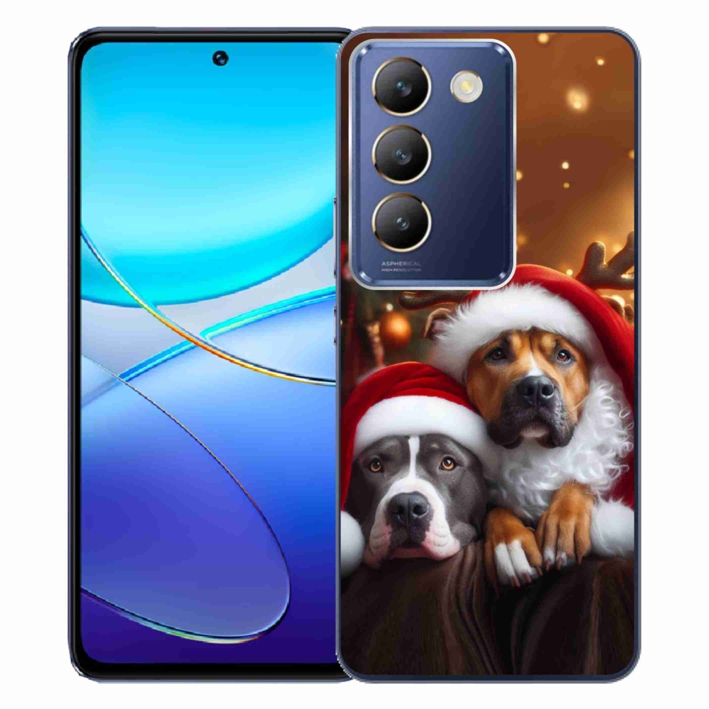 Gél borító mmCase a Vivo V40 SE 4G/5G-hez - Karácsonyi kutyák