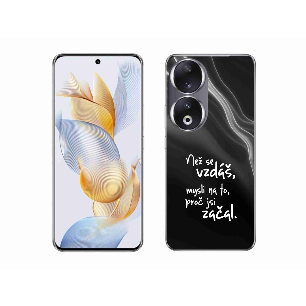 Zselés borító mmCase a Honor 90 készülékhez - idézet 2 fekete háttér