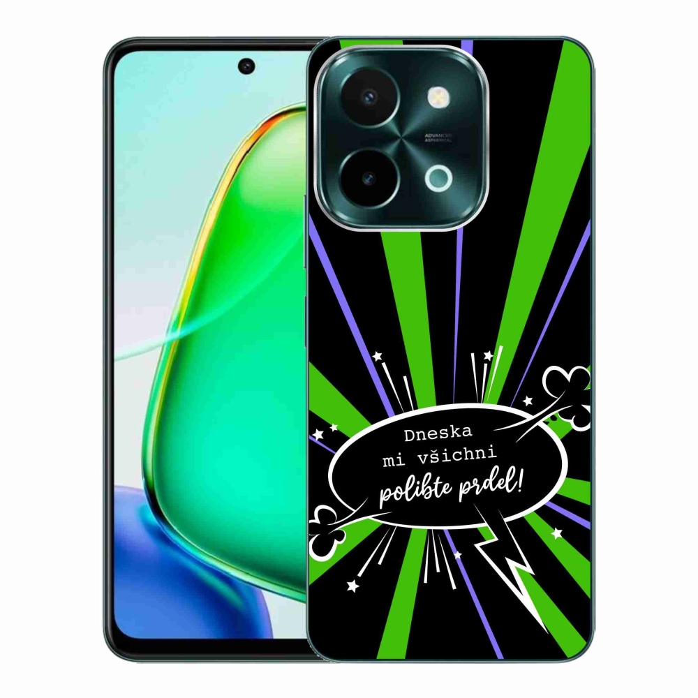 Gél borító mmCase a Vivo Y28-hoz - vicces szöveg 15 fekete háttérrel