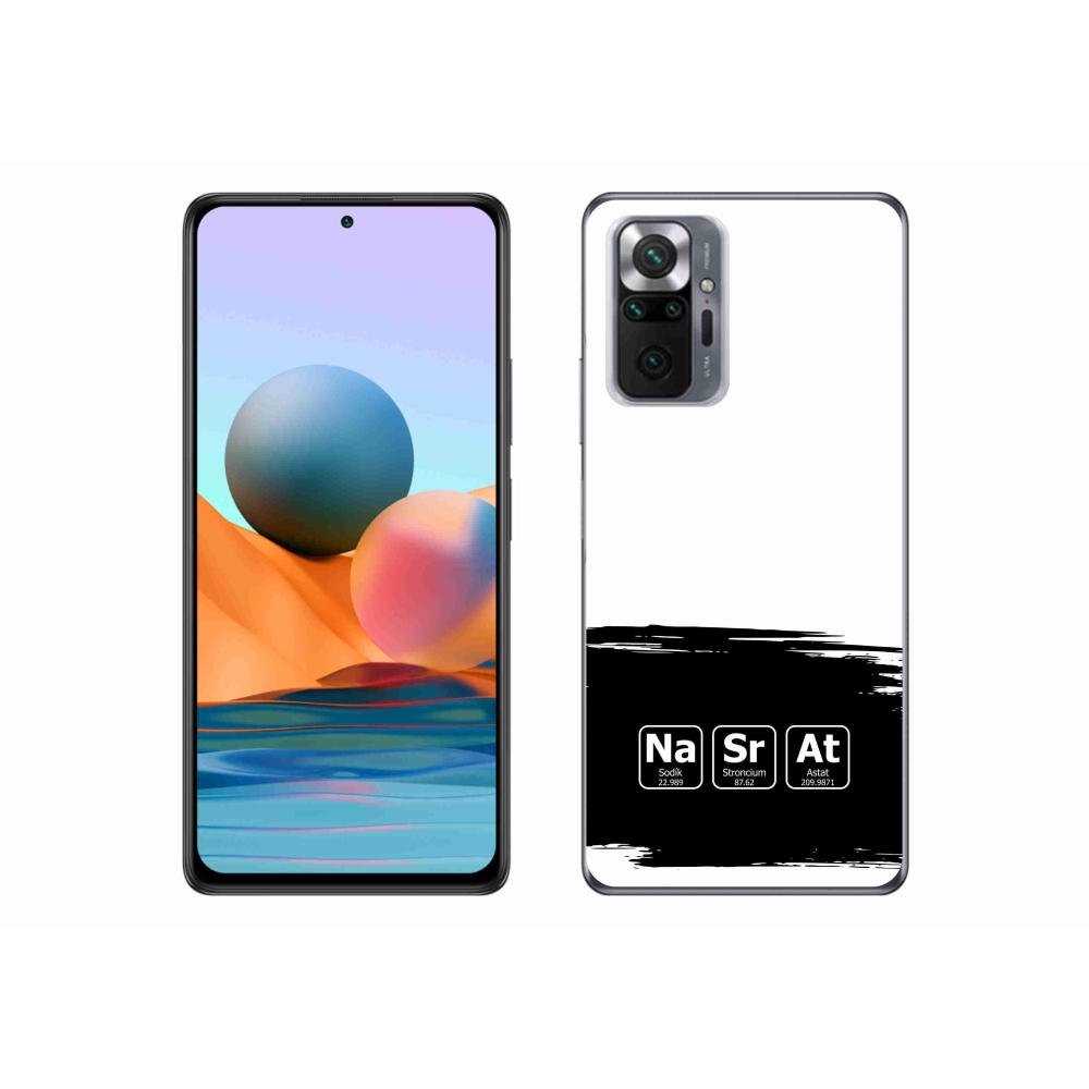 Gél borító mmCase a Xiaomi Redmi Note 10 Pro - kémiai elemek fekete és fehér háttérrel