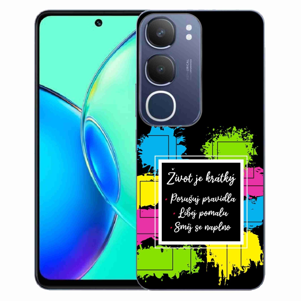 Gél borítás mmCase a Vivo Y19s - idézet 5 fekete háttérrel