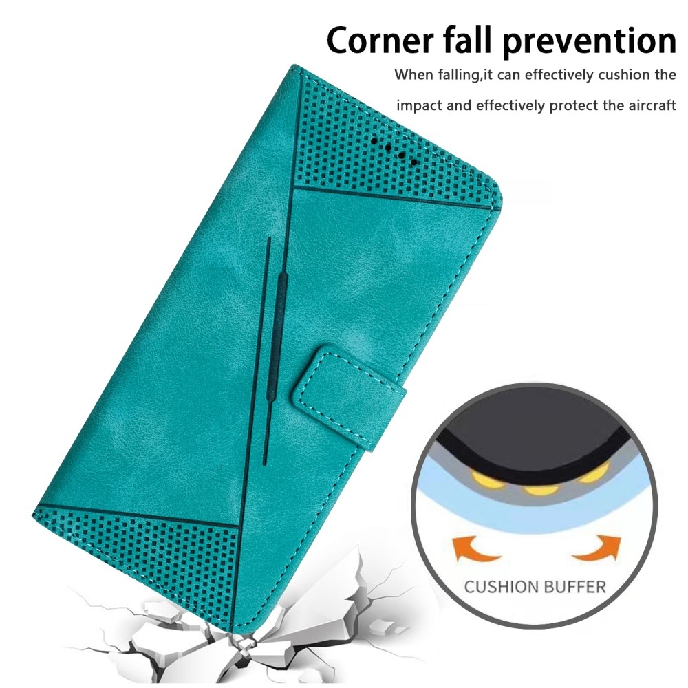 Háromszög alakú könyv tok Samsung Galaxy S25 készülékhez - zöld