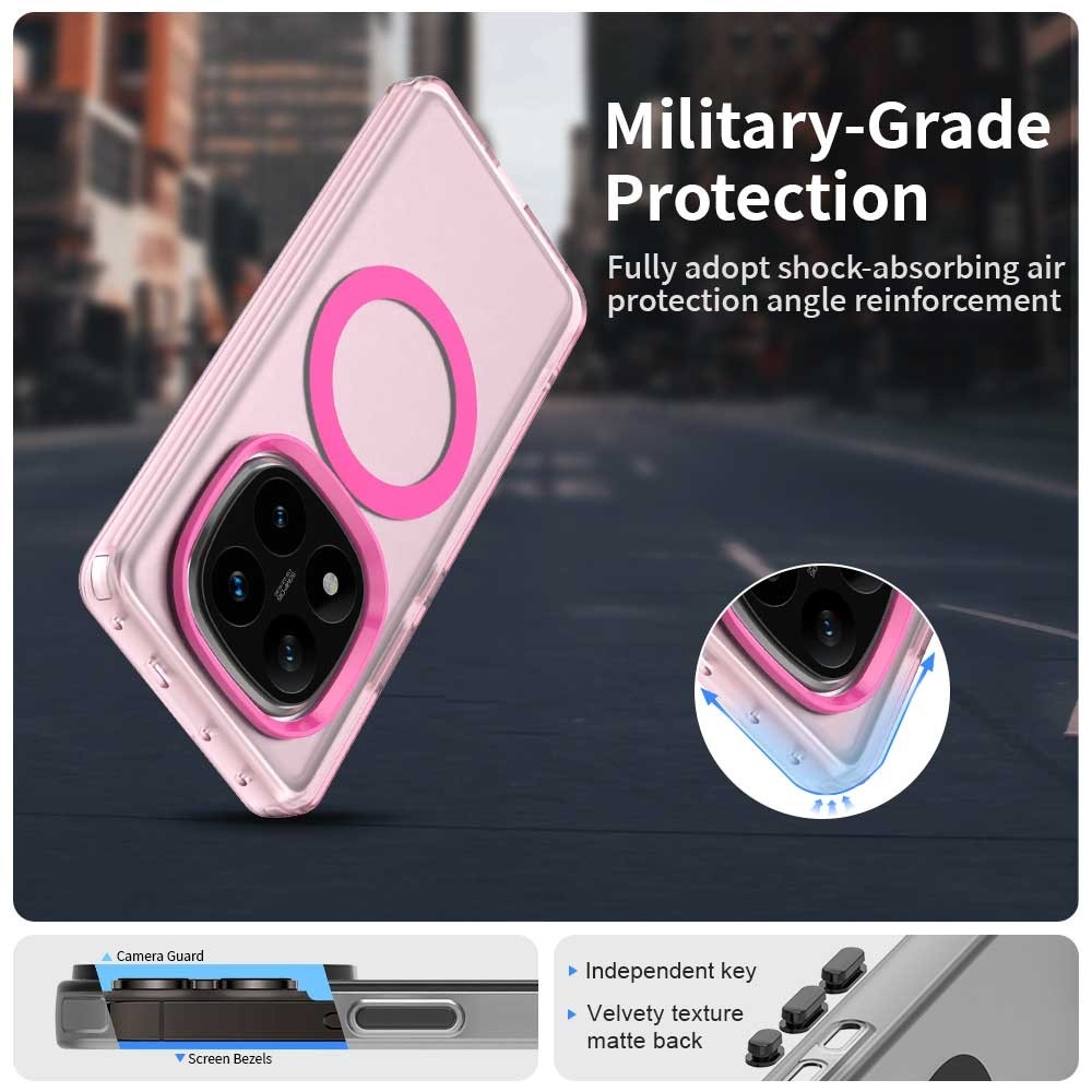 Candy zselés tok MagSafe-val a Xiaomi Redmi Note 14 Pro-ra - rózsaszínű