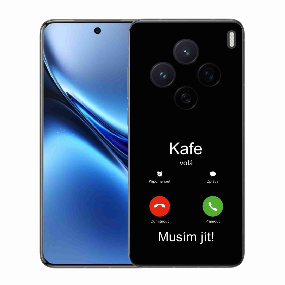 Gél borító mmCase a Vivo X200 5G-n - kávé hívó fekete háttérrel