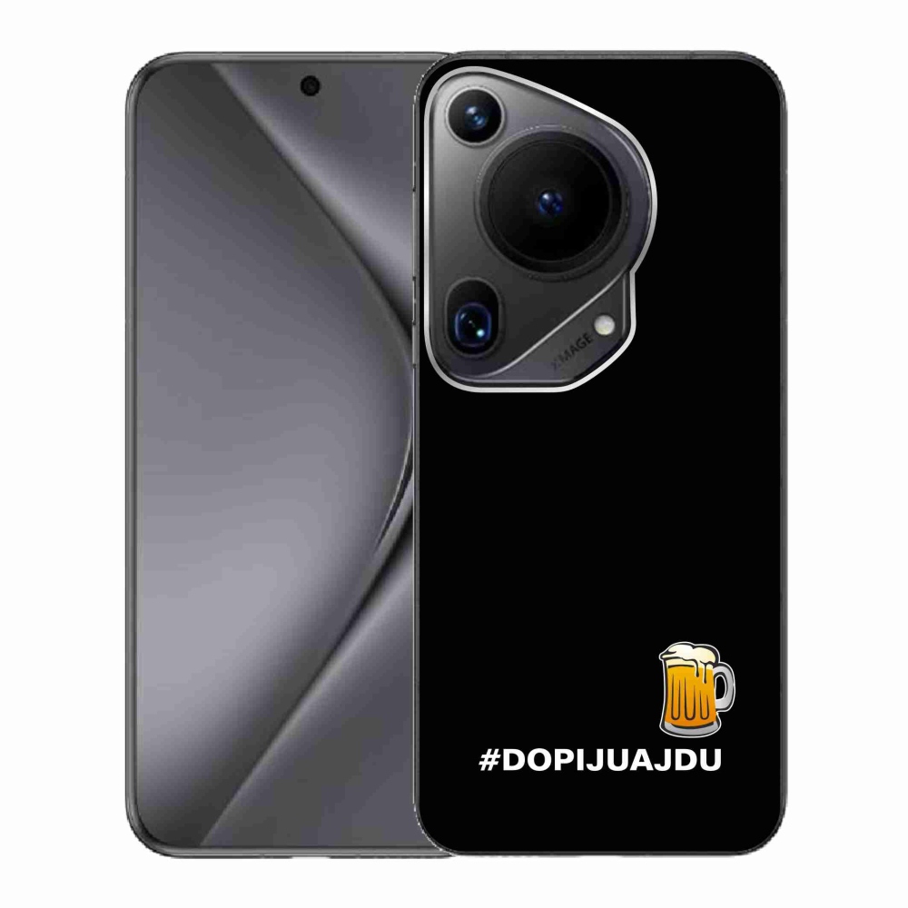 Gél borító mmCase a Huawei Pura 70 Ultra - sör motívum 1 fekete háttérrel