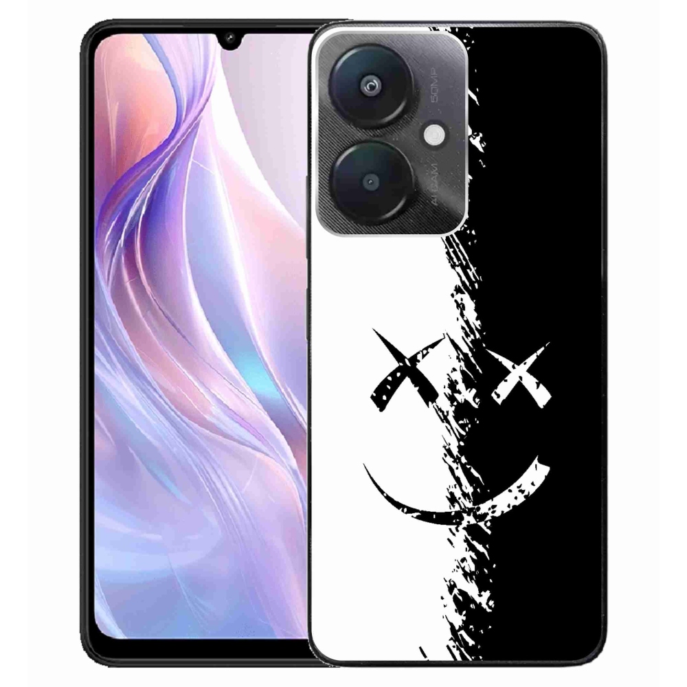 Gél borítás mmCase a Xiaomi Redmi 13C 5G-hez - fekete és fehér mosolygó