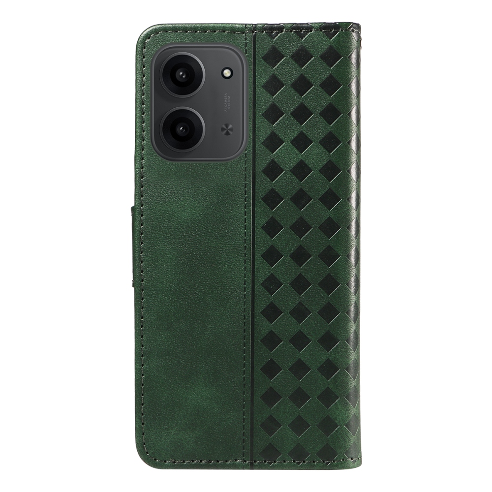 Rácsos könyv tok Xiaomi Redmi 15C 4G/5G (173mm) - zöld