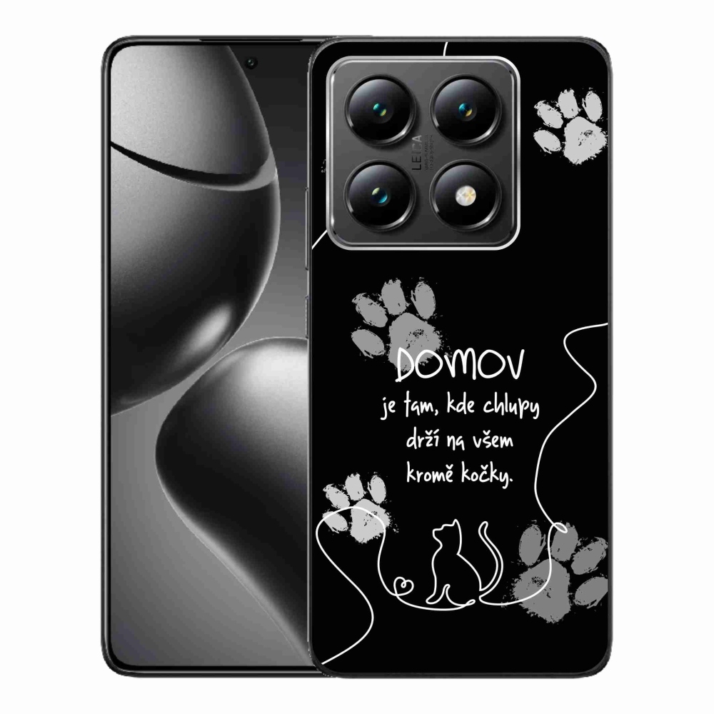 Gél borító mmCase a Xiaomi 14T-hez - macska motívum fekete háttérrel