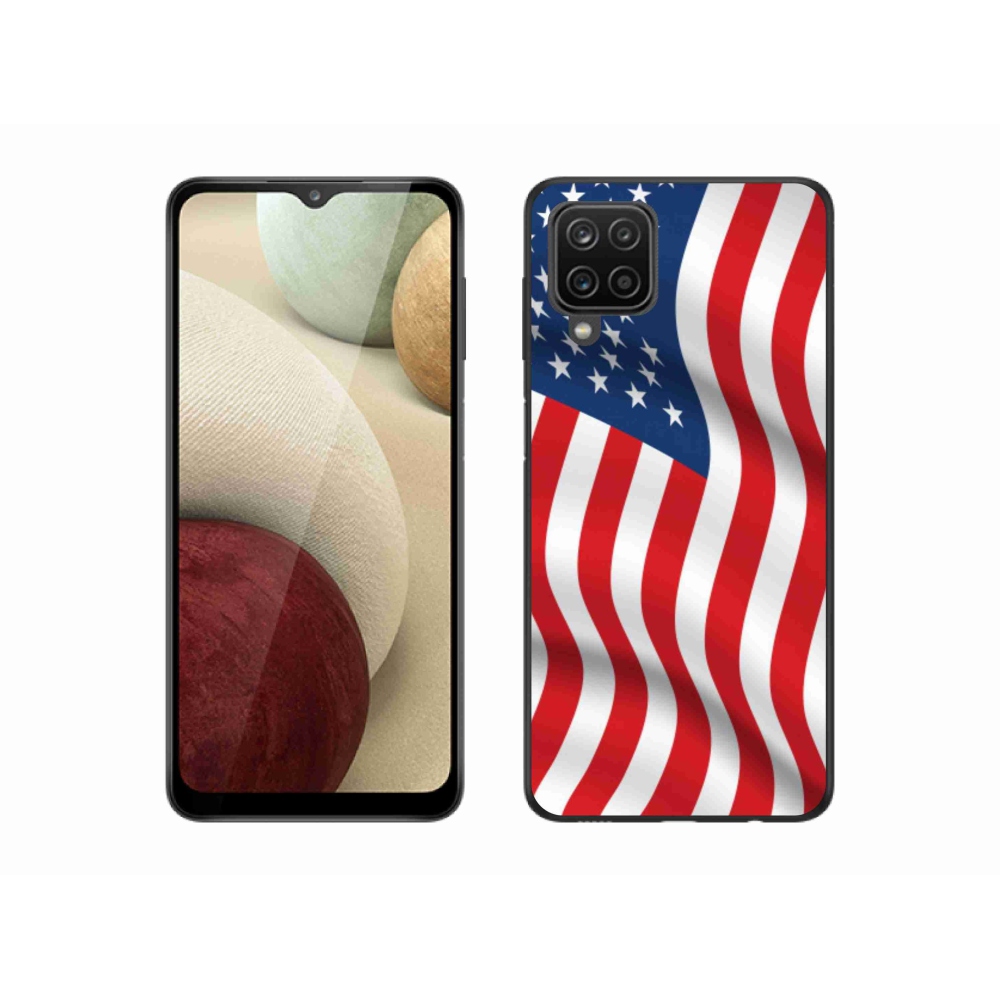Gél védőhuzat mmCase mobil Samsung Galaxy M12 - amerikai zászlóhoz