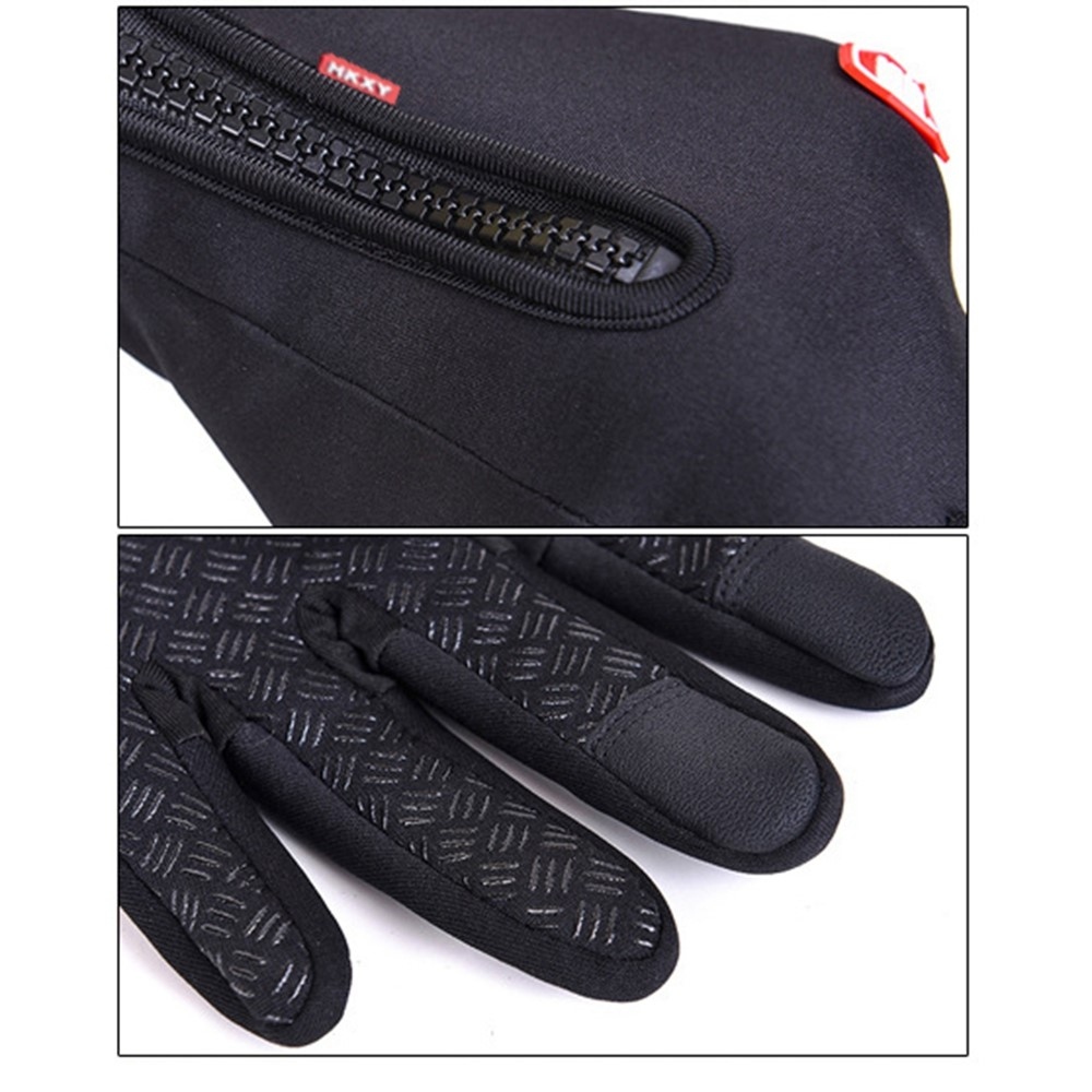 Kültéri szélálló tapadókesztyűk fekete színben - M méret