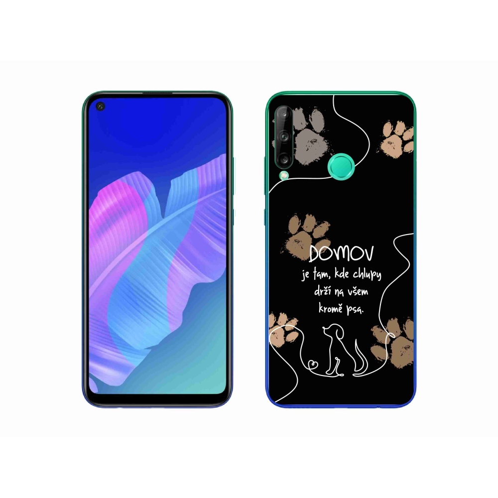 Gél borító mmCase a Huawei P40 Lite E készülékhez - kutya motívum fekete háttérrel