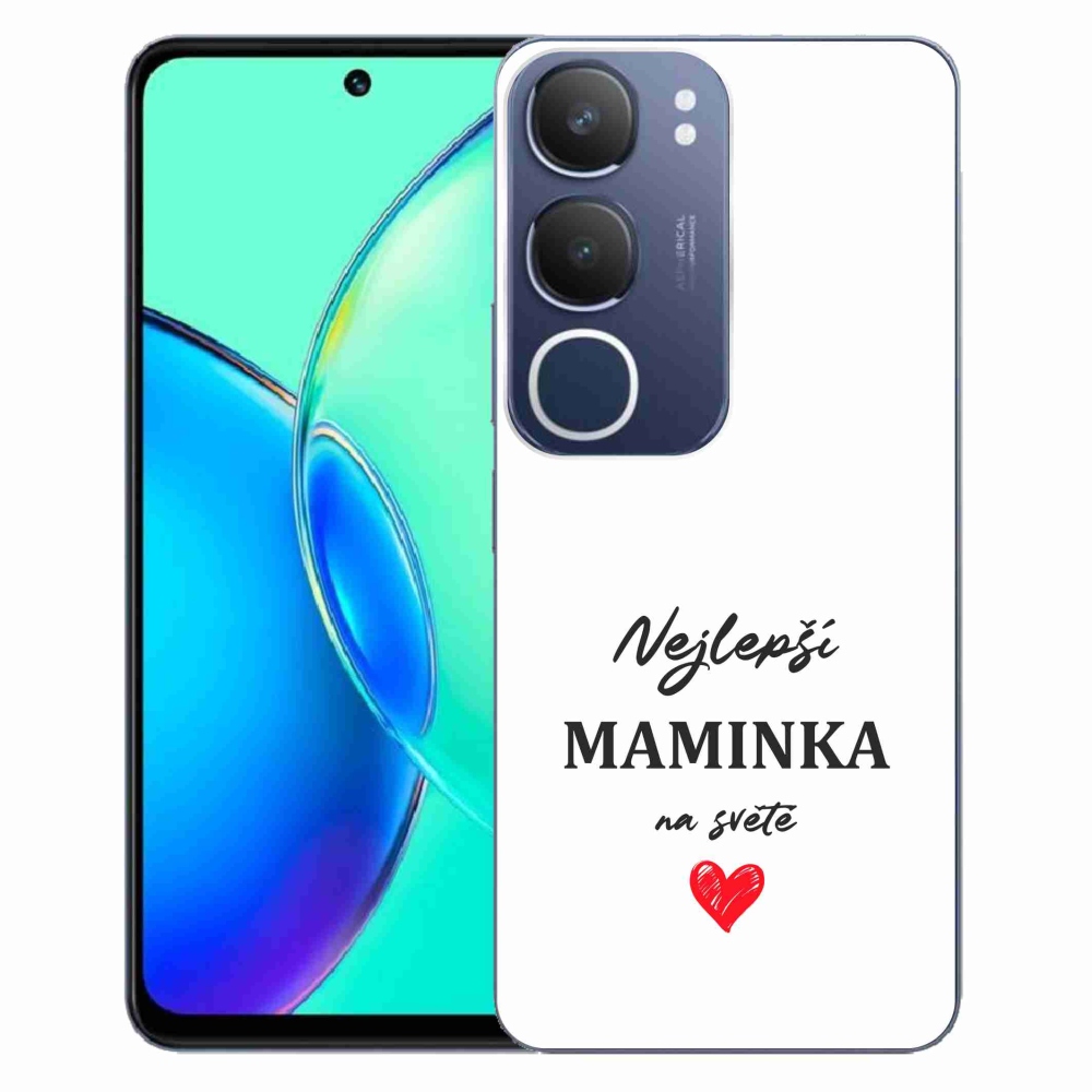 Gél borító mmCase a Vivo Y19s - legjobb anya 1 fehér háttérrel