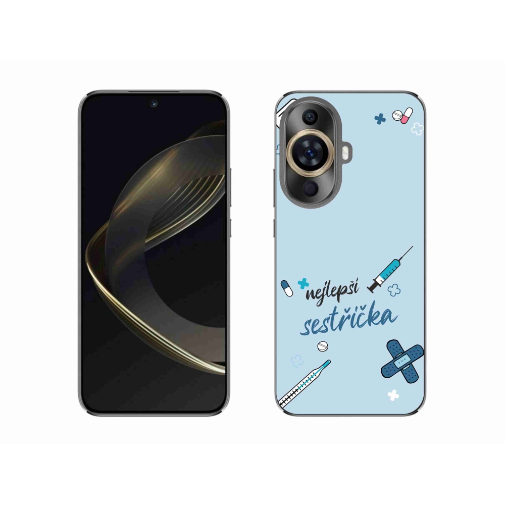 Gél borító mmCase a Huawei Nova 11-en - a legjobb kishúg kék háttérrel