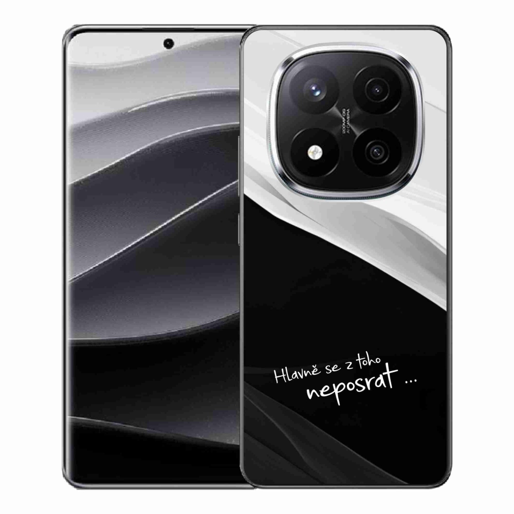 Gél borító mmCase a Xiaomi Redmi Note 14 Pro+ 5G számára - vicces szöveg 13 fekete és fehér háttérrel