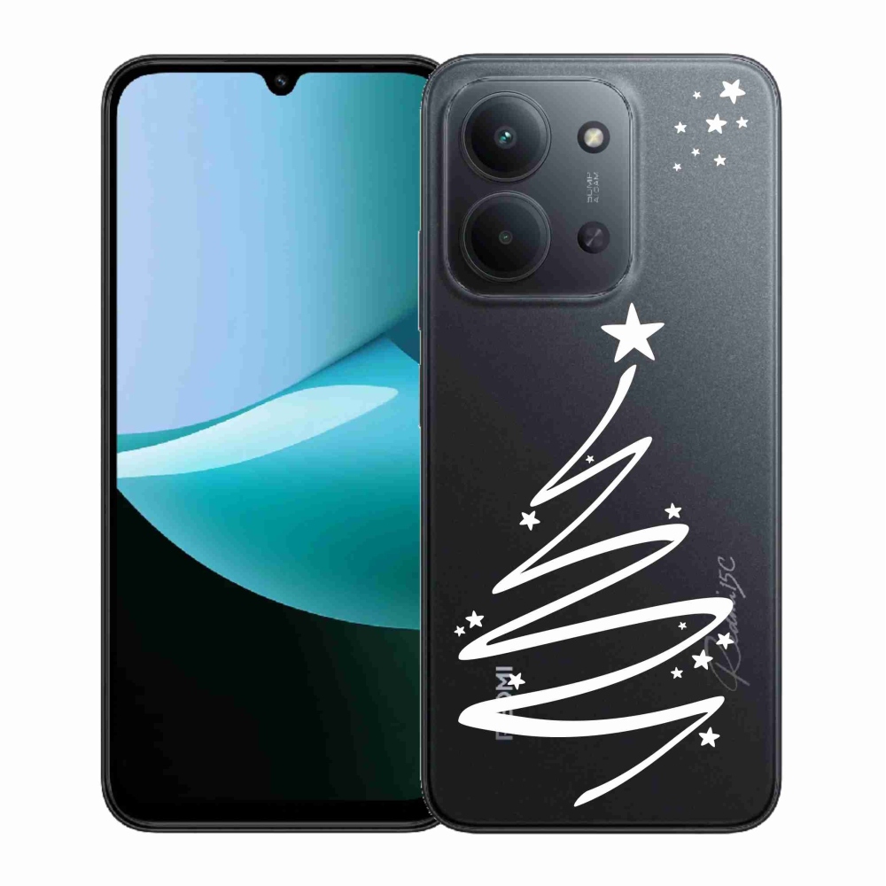 Gél borítás mmCase a Xiaomi Redmi 15C 4G (171mm)/Poco C85 4G (171mm) - fehér fa átlátszó háttéren