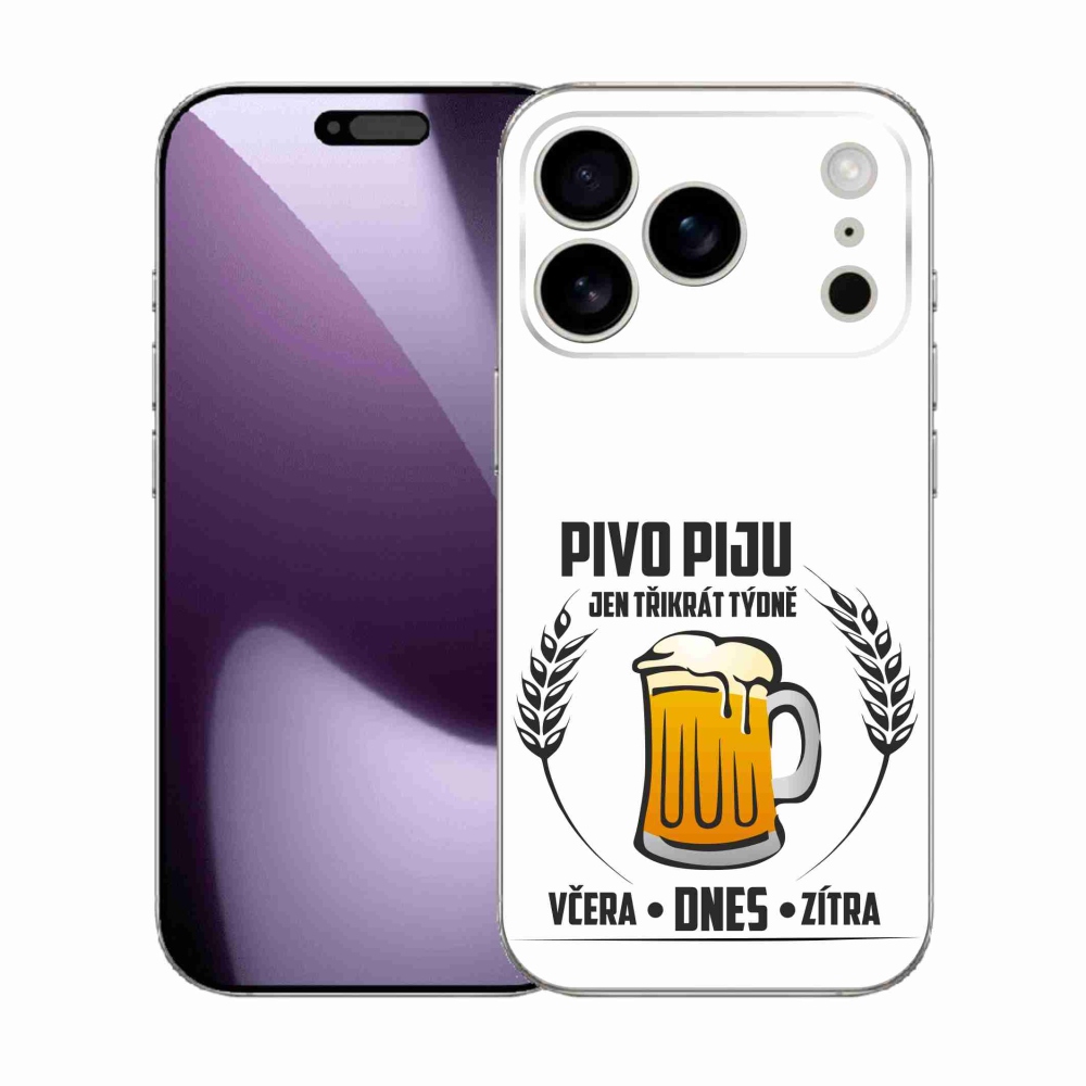 Gél borítás mmCase iPhone 17 Pro készülékhez - sör motívum fehér háttér