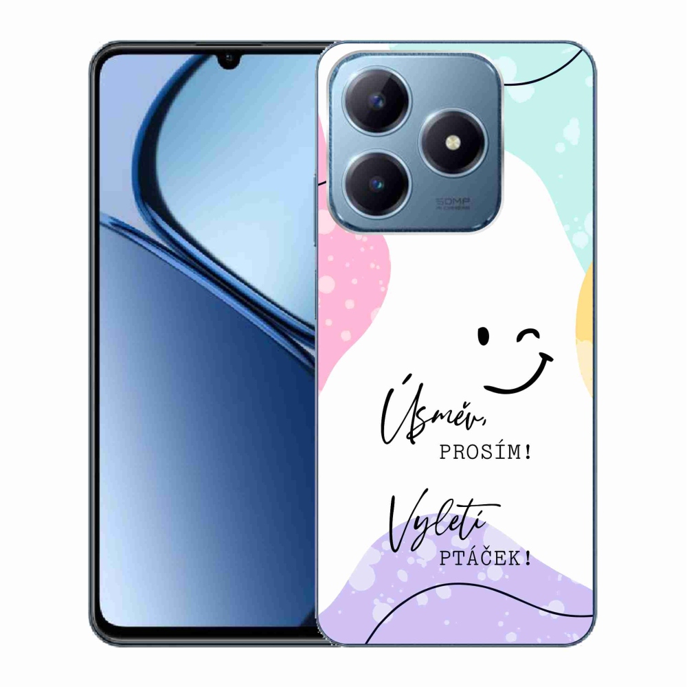 Gél borító mmCase a Realme C63 készülékhez - vicces szöveg 4 fehér háttér