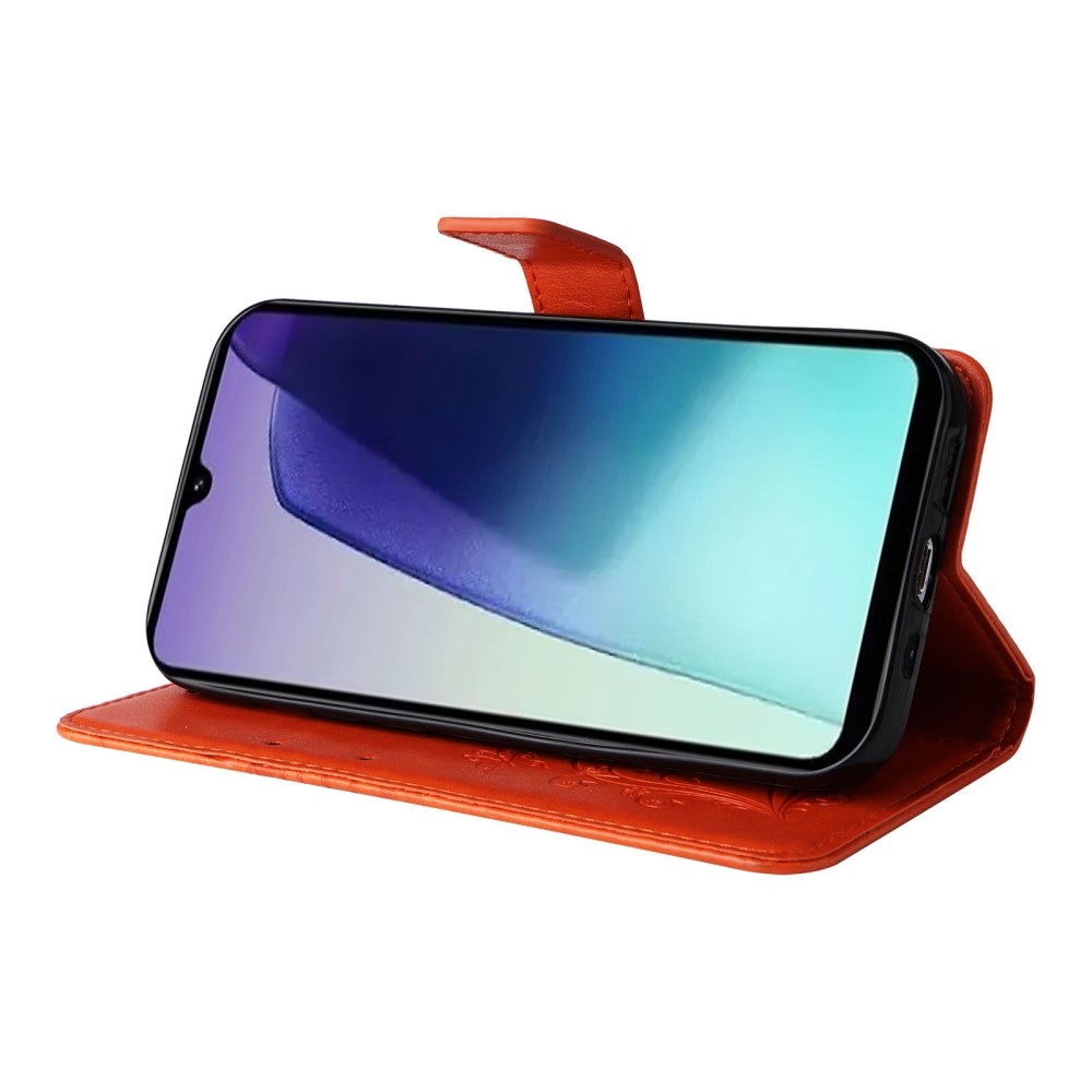 Nagy pillangó könyv tok Xiaomi Redmi 14C/Poco C75 - narancssárga színben