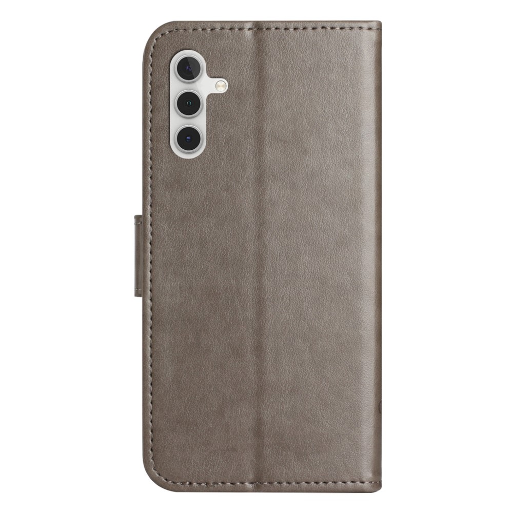 Virágos könyvtáska Samsung Galaxy A36 5G - szürke