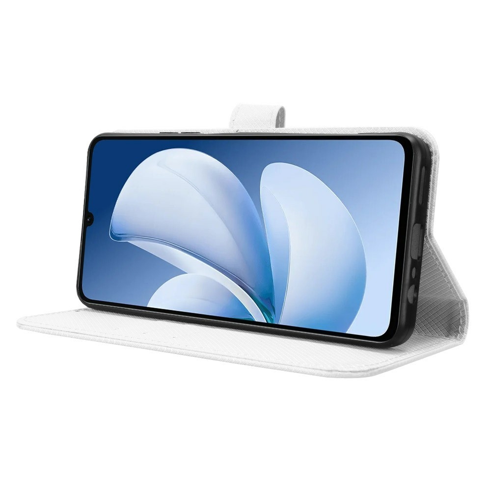 Gyémánt könyvtáska Realme Note 70T-hez - fehér