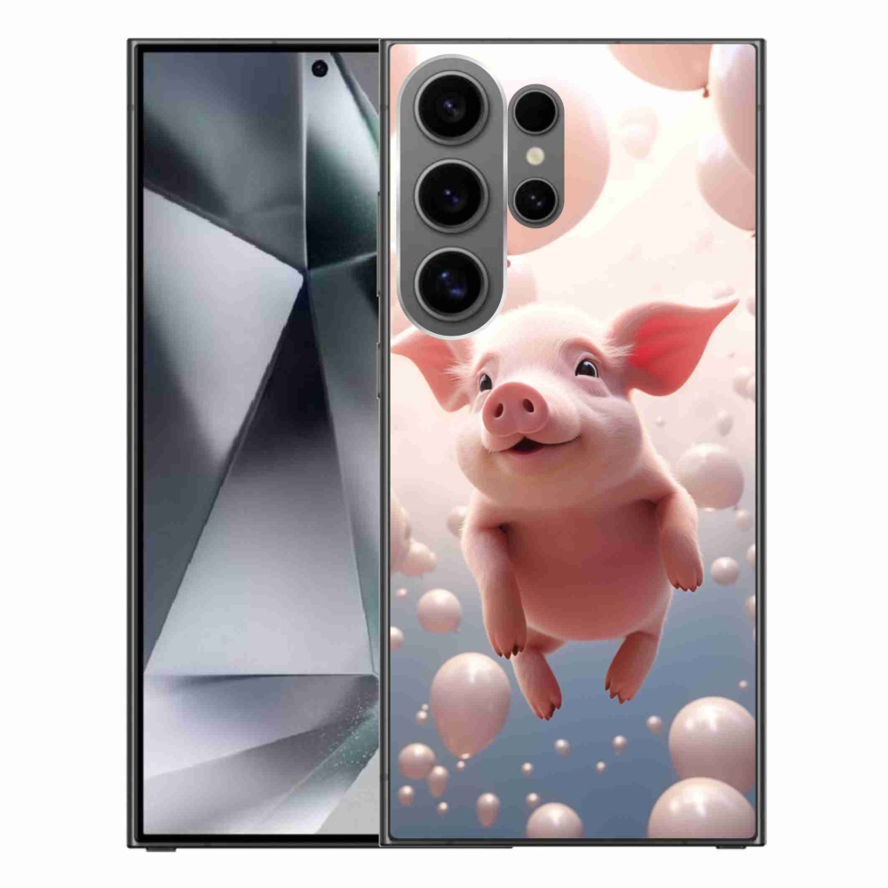 Gél borítás mmCase Samsung Galaxy S24 Ultra - malac lufikkal