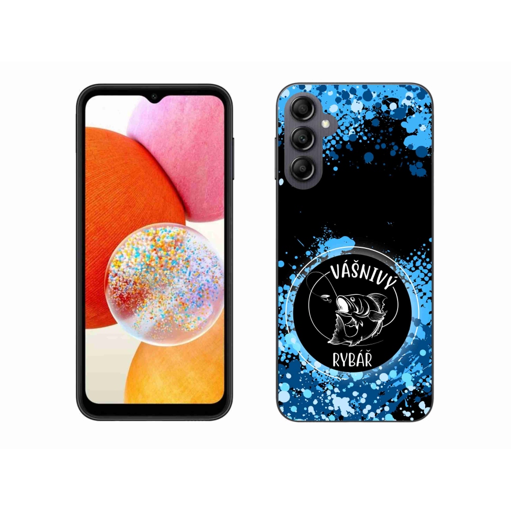 Gél borítás mmCase Samsung Galaxy A14 4G/5G - szenvedélyes halász fekete háttérrel