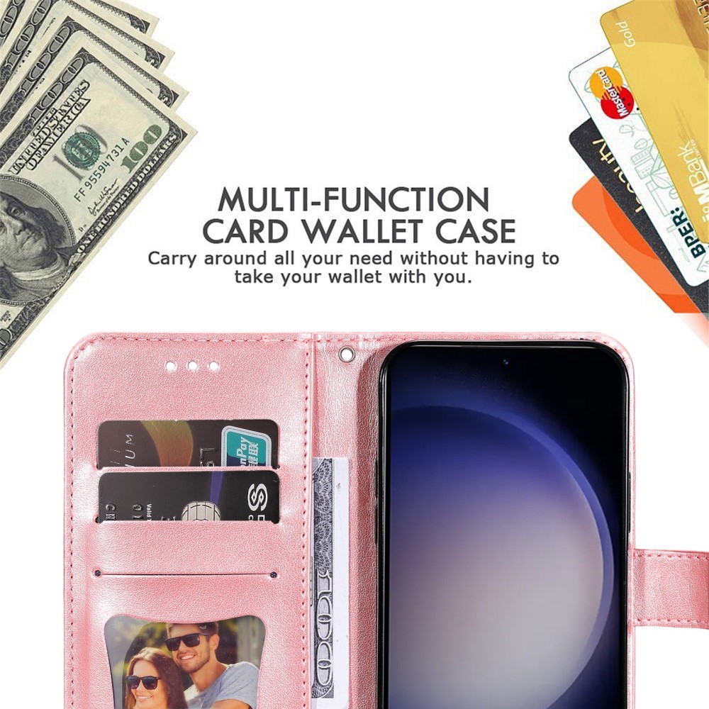 Virágos könyves tok Samsung Galaxy S25+ készülékhez - rózsaszín