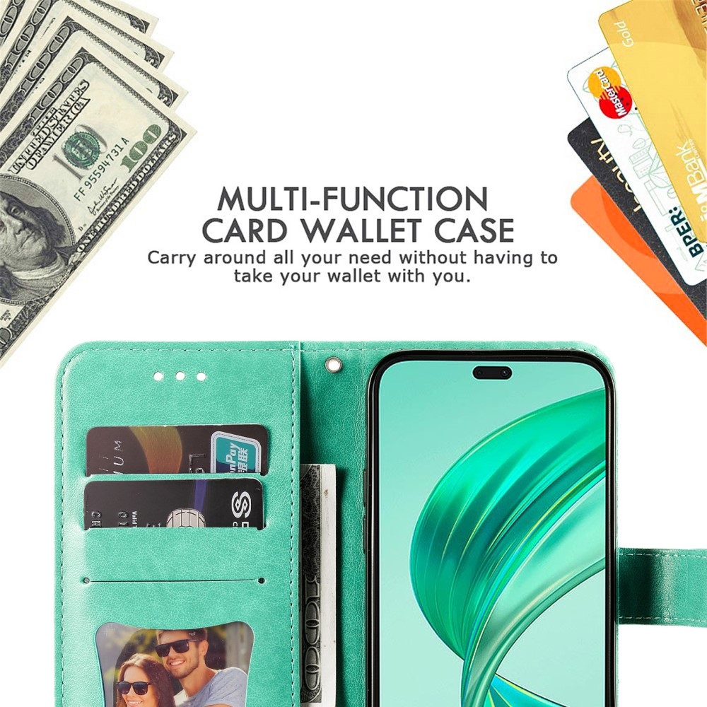 Mandala könyvtáska Honor X8b-hez - teal színű