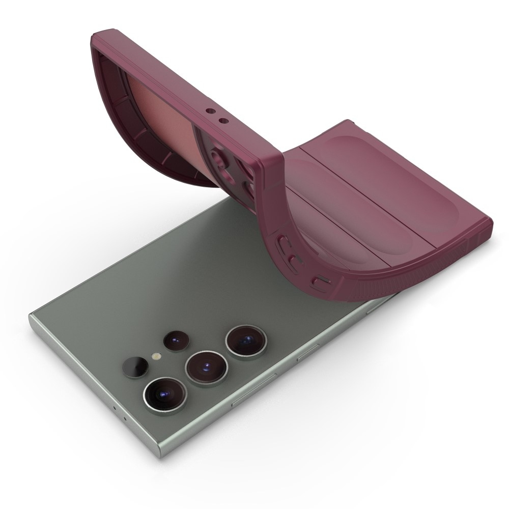 Rugg tartós zselés tok Samsung Galaxy S24 Ultra készülékhez - bordó színben