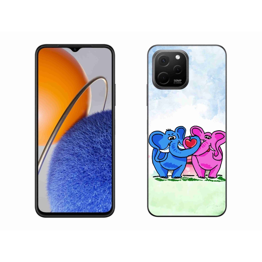 Gél borító mmCase a Huawei Nova Y61 készülékhez - szerelmes elefántok